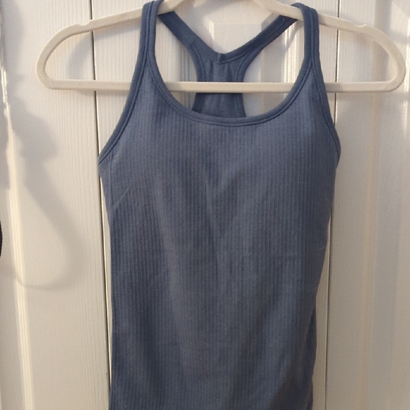 Blue Ribbed Tank Top - Picture 2 of 4